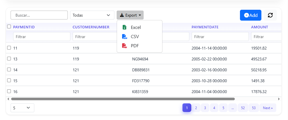 PHP Data Grid export to Excel, PDF and CSV